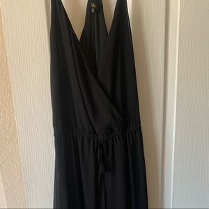 Floor length dress with mid thigh inner slip